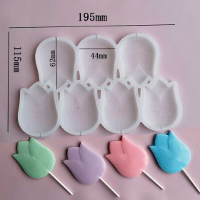 Форма силикон.для леденцов/шоколада "Тюльпаны", 7 шт 