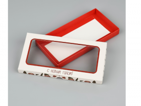 Коробка для шоколад.плитки 18х9х1,4 см "С Новым годом" 