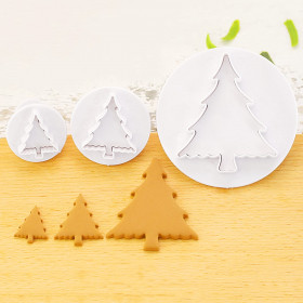 Набор вырубок &quot;Елочки&quot;, пластик / 3 шт (3,5; 4,5; 8 см)