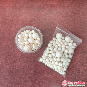 Шарики рисовые в глазури. Матовые Белые 2-13 мм, 25 гр      