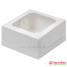 Коробка 20х20х10 см с окном, белая
