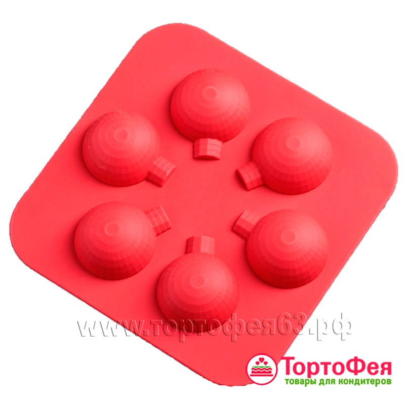 Форма силиконовая ""Елочные шары" 3,7см / 6 шт