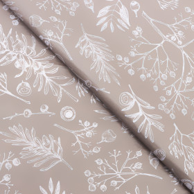 Бумага упаковочная тишью Бежевая/веточки, 1 лист