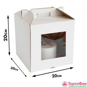 Коробка для торта 20х20х20 см с ручкой &quot;Сундучок&quot;