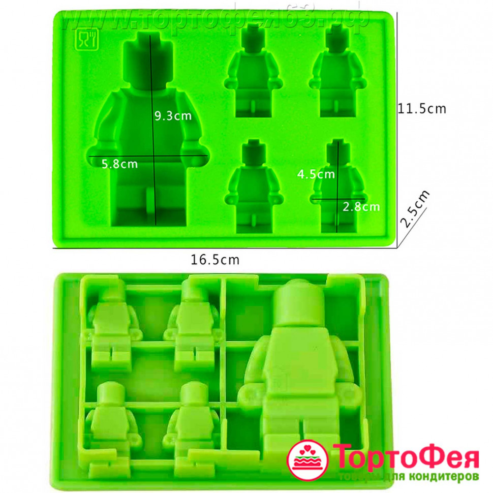 Форма силиконовая "Лего человечки", 5 шт