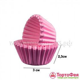 Капсулы бумажные для конфет 35*23 мм Розовые / 25 шт  