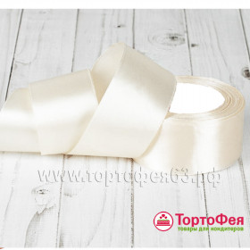 Лента атласная Белая 4 см, 22 м 