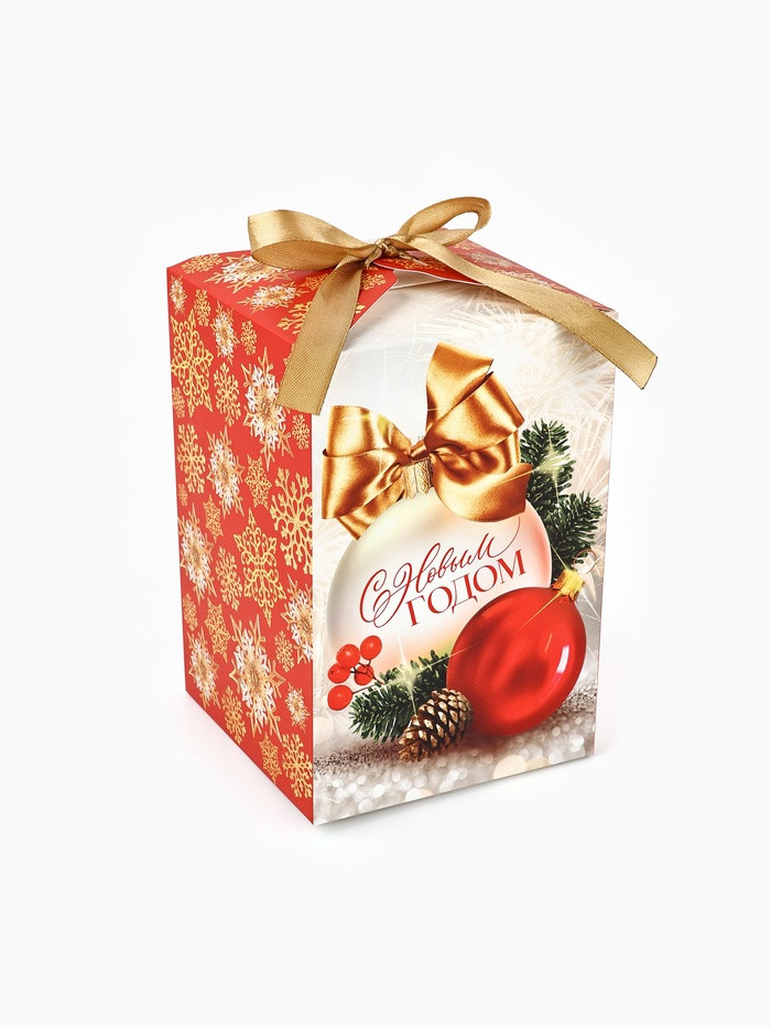 Коробка подарочная 12х12х18 см "С Новым годом"