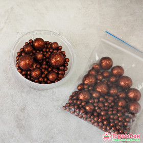 Шарики рисовые в глазури. Блеск &quot;Бронза&quot; 2-13мм, 20 гр