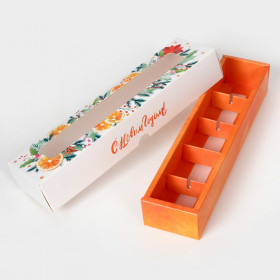 Коробка для 5 конфет с окном "С Новым годом" 