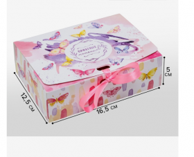 Коробка 16,5х12,5х5 см &quot;Бабочки&quot;  