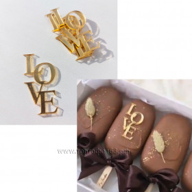 Декор из акрила &quot;Love&quot;, золотой / 7 см
