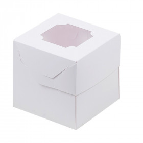 Коробка для 1 капкейка с окном, белая