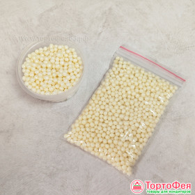 Шарики рисовые в глазури. Жемчужно-белый 3-4 мм, 25 г