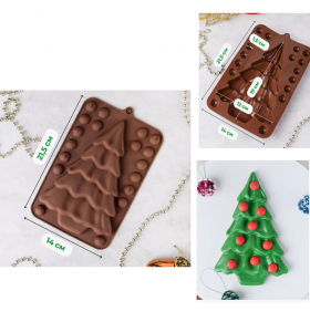 Форма силиконовая &quot;Плитка &quot;Елочка + шарики&quot;