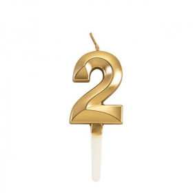 Свеча &quot;Цифра 2&quot;, золотистый / 5 см