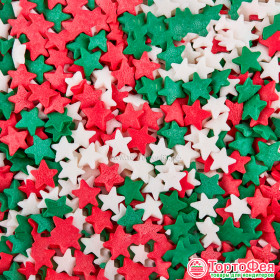 Посыпка Звезды Красные/белые/зеленые, 25 г