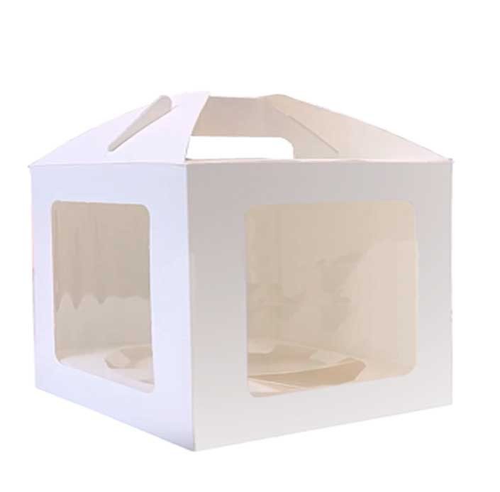 Коробка-домик 18х18х12 см с двумя окошками, белая