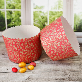 Форма бумажная Кулич "Красная Пасха" 500 гр (13,4*10 см) / 5 шт