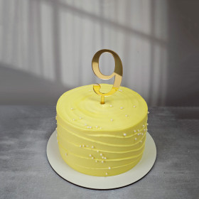 Топпер "Цифра 9", акрил, золотой / 8 см (пр-во Россия)