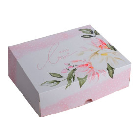 Коробка 20х17х6 см &quot;Нежные цветы&quot;   