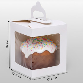 Коробка с угловым окошком 12,5х12,5х15 см