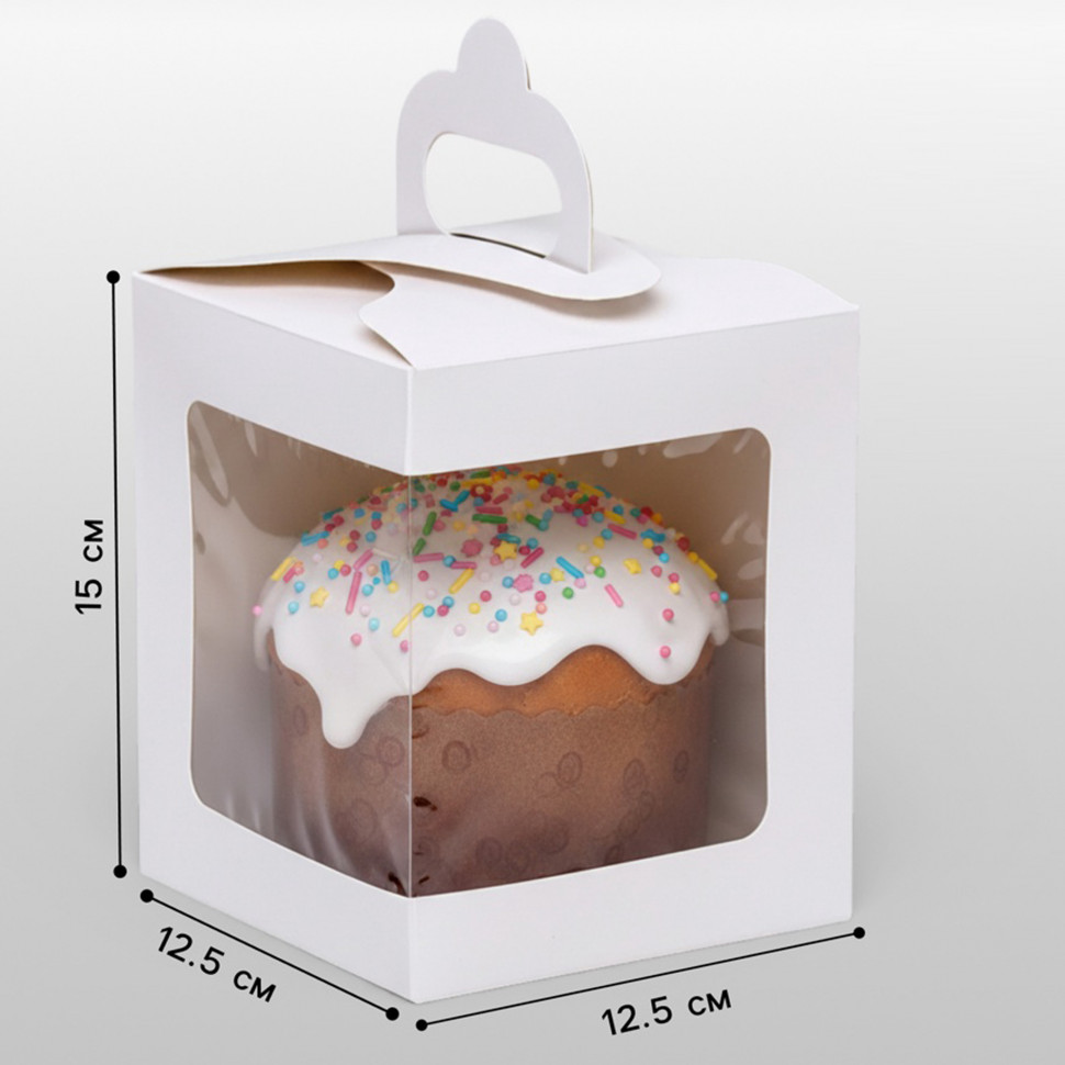 Коробка с угловым окошком 12,5х12,5х15 см