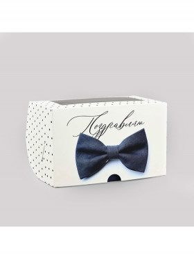 Коробка для 2 капкейков  с окном "Поздравляю"