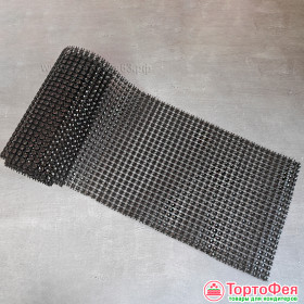 Лента со стразами, черная / 1 метр  