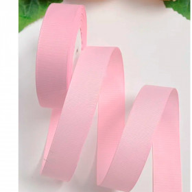 Лента матовая Розовая 2,5 см, 18 м 