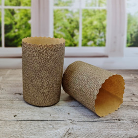 Форма бумажная Кулич "Золотой цветок" 120 гр (7*8,5 см) / 6 шт   