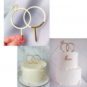 Топпер «Кольца с камнем&quot;, золотой / пр-во Россия