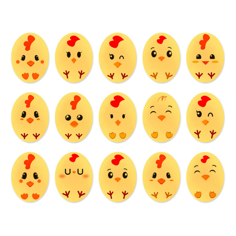 Сахарные мини-медальоны "Цыплятки" 1,5 см / 10 гр (~26шт)