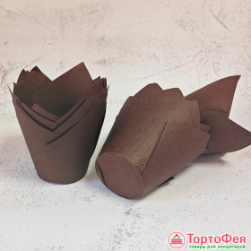 Форма бумаж. &quot;Тюльпан&quot; 50*80 мм, Коричневый / 10 шт