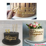 Декор из акрила "С Днем Рождения ♥" 10х4 см, золотой  