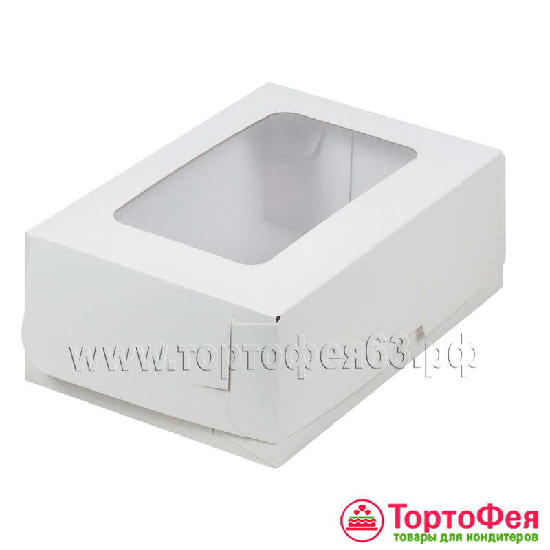Коробка 19х13х7,5 см с окном, белая
