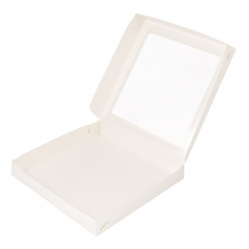 Коробка для пряников 20х20х3 см с откидной крышкой, белая