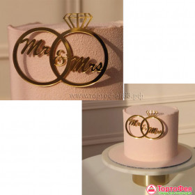 Декор из акрила (без ножки) &quot;Кольца&quot;, золотой / 11*9 см