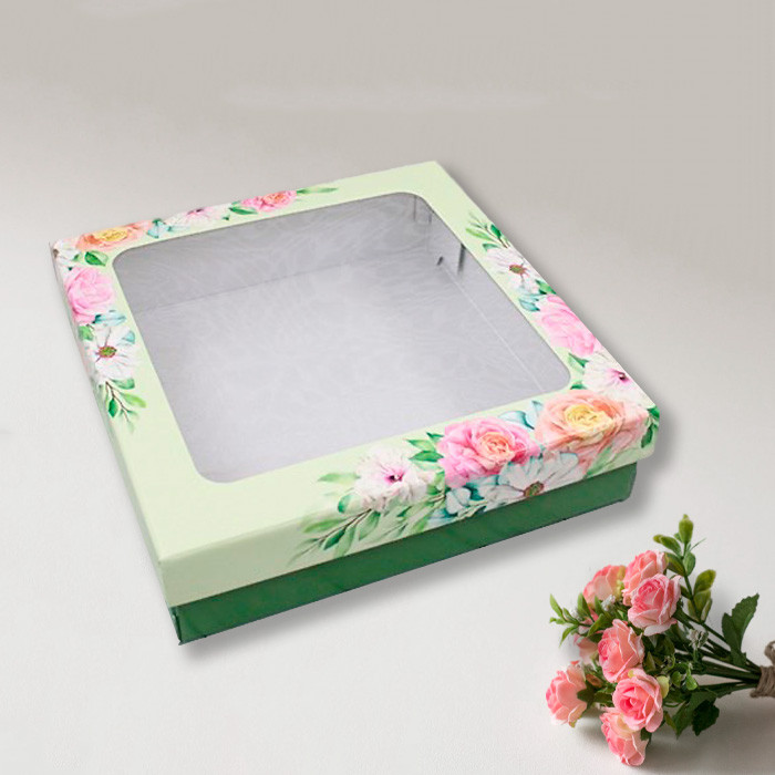 Коробка для кейтеринга, фуршета 30х30х8 "Розы"