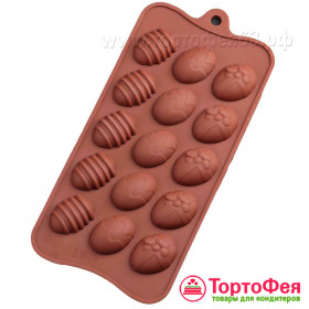 Форма силиконовая "Пасхальные яйца мини" , 15 яч. 