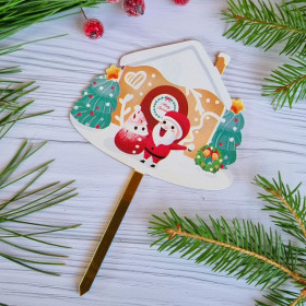 Топпер «Merry Christmas» пряничный домик