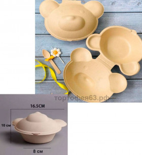 Коробка-бокс для бенто-торта (внутр.D 8см, h 10см)  &quot;Мишка&quot; 
