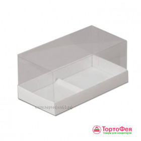 Коробка для 2х муссовых пирожных с прозрачной крышкой, (на 2 шт) 