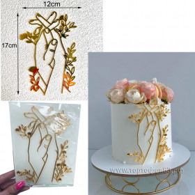 Декор из акрила &quot;Рука в руке&quot;, золотой  