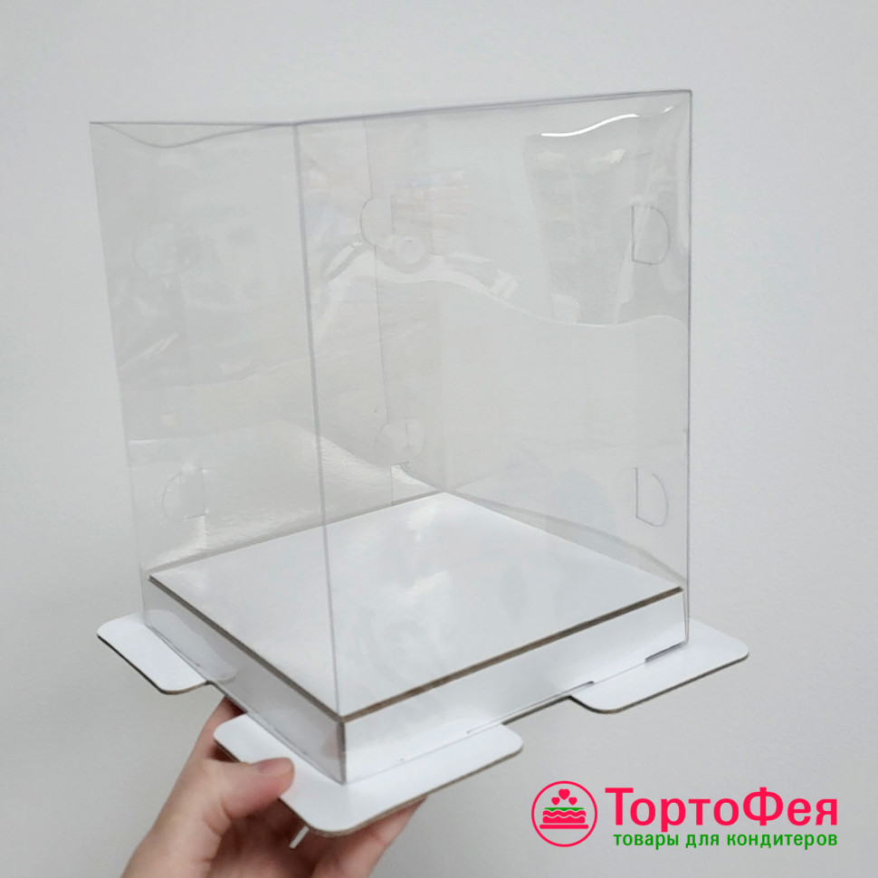 Коробка с пьедесталом прозрачная 15х15х20 см
