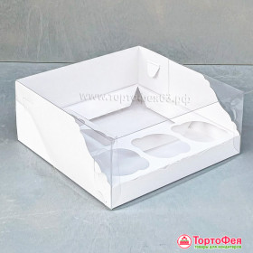 Коробка для 5 капкейков и Бенто с пластиковой крышкой 