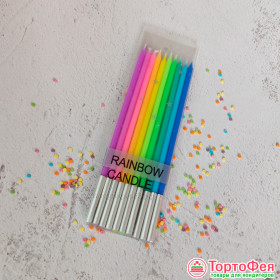 Набор свечей для торта Разноцветные яркие, 14,5 см / 10 шт 