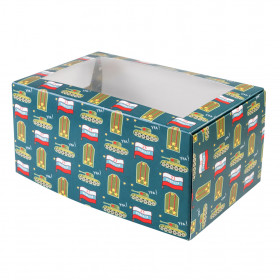 Коробка для 2 капкейков с окном "23 Февраля" 