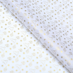 Бумага упаковочная тишью &quot;Елочки/игрушки&quot; 1 лист (50х66 см)