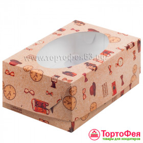 Коробка для 6 капкейков с окном "Для мужчины"